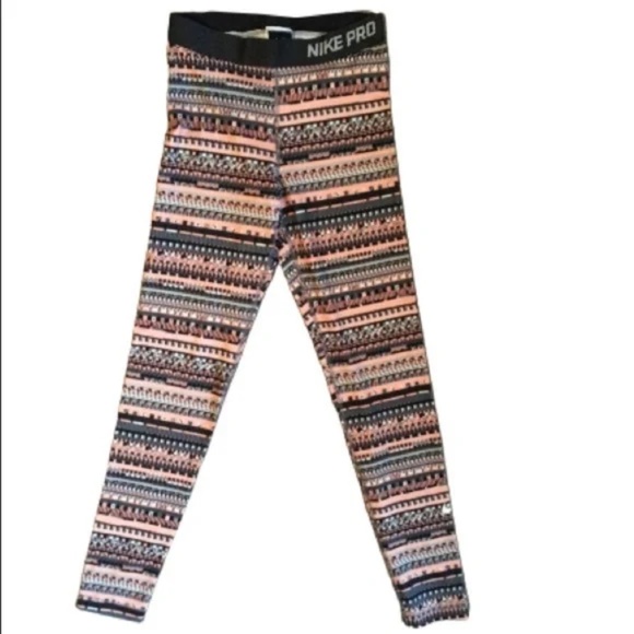 Nike Pro Women Leggings Peach, Black, Gray, White Size M - Picture 2 of 7